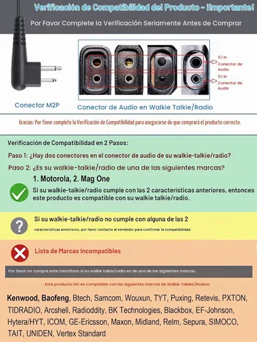 Vista 2 de commountain Micrófono de altavoz para radios Motorola R2, CP100D, CP200D Negro