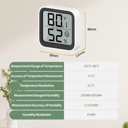 Vista 5 de NOKLEAD Termómetro Medidor de Humedad Interior Mini Higrómetro Monitor Dispositivo de Medición de Temperatura de Habitación con Icono de Cara