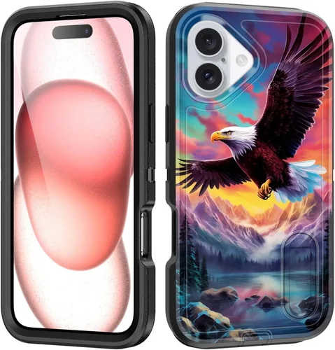 Vista 107 de Funda para iPhone Air con soporte integrado, a prueba de golpes, polvo y caídas, 3 capas, grado militar, funda protectora para iPhone Air de 6.5