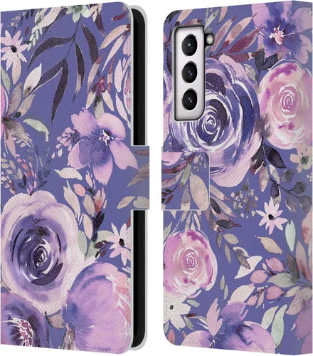 Vista 92 de Head Case Designs Officially Licensed Ninola Abstract Poppies Lilac Floral Leather Wallet Case Compatible with Samsung Galaxy A07 4G