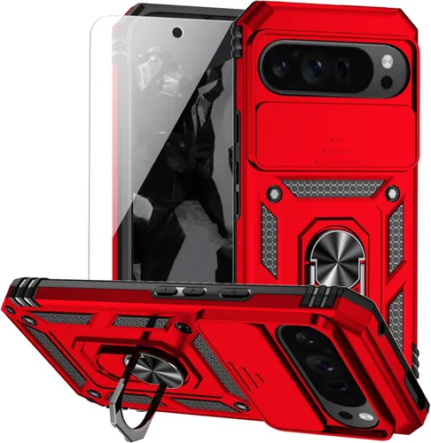 Vista 13 de Funda para Google Pixel 9 Pro XL con cubierta para lente de cámara, protector de pantalla HD, doble capa de grado militar a prueba de caídas