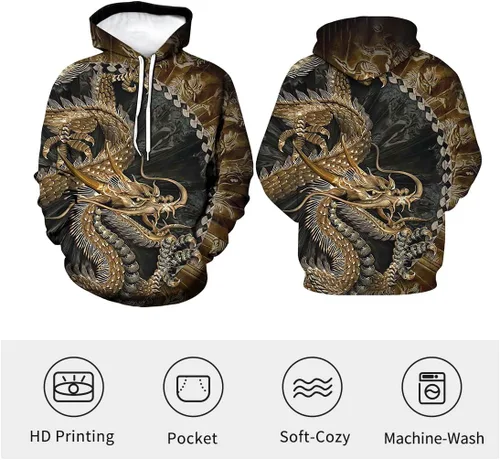 Vista 3 de Sudadera con capucha y bolsillo para hombre