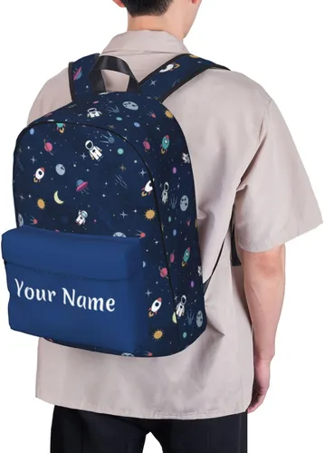 Vista 7 de Mochila personalizada para niñas y niños, mochilas personalizadas con nombre para niños, mochilas escolares personalizadas para picnic, Espacio