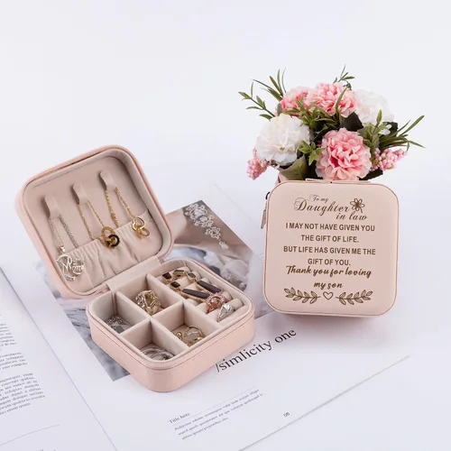 Vista 2 de Regalo para nuera de suegra, caja de joyería para mi nuera, recuerdo del día de la boda de mamá a hija, suegra gracias por amar a mi hijo, ideas