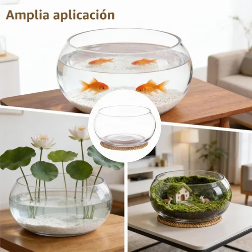 Vista 6 de Lotus - Maceta hidropónica de vidrio transparente de 9.8 pulgadas
