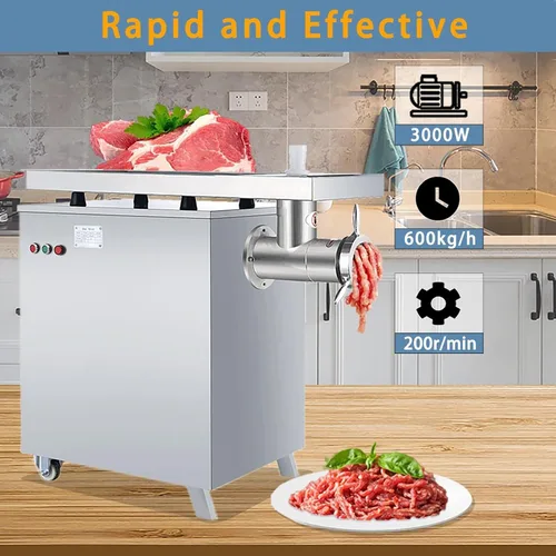 Vista 6 de CuisinSmart Picadora de carne eléctrica profesional – Picadora de acero inoxidable resistente de 3000 W – 2 cuchillas, 2 platos, relleno