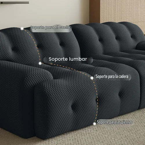 Vista 4 de Sofá modular modular de 86.6 pulgadas, sofá biplaza de gran tamaño, tela de malla 3D, cómodo sofá de nube, sofá curvado para sala de estar, oficina