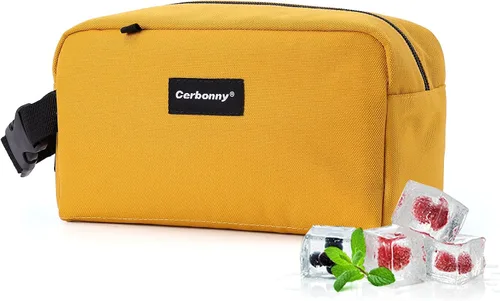 Vista 14 de Bolsa de almuerzo mini enfriadora Cerbonny, bolsa de almuerzo congelable y bolsa de snacks, bolsa aislada para viaje/trabajo/escuela, lonchera mini