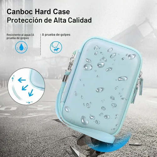 Vista 4 de Canboc Estuche de transporte para Fujifilm Instax Mini Link 3 2 1 Impresora para smartphone, bolsillo de malla para película instantánea y cable Azul