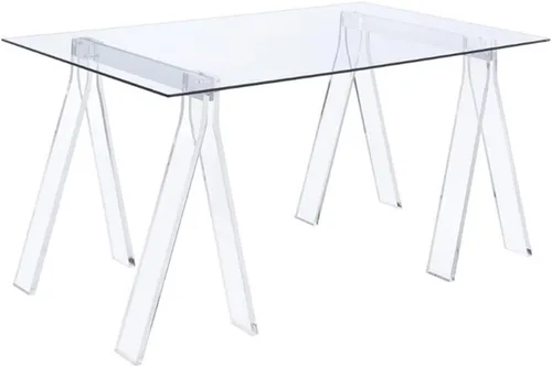Vista 4 de Home Square Juego de 2 piezas con silla giratoria de oficina de acrílico y escritorio