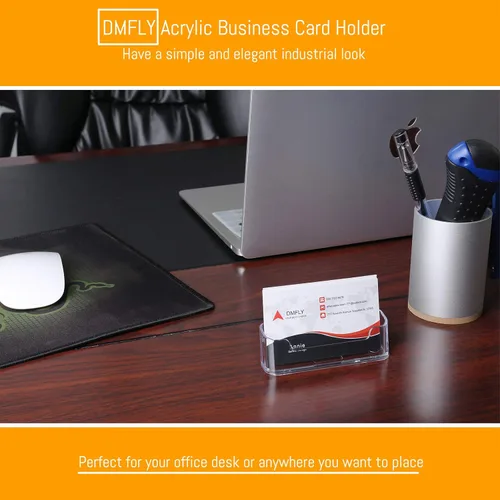 Vista 10 de Paquete de 16 tarjeteros transparentes para escritorio, pantalla de tarjetas de visita de plástico acrílico para oficina, cabina de exposiciones