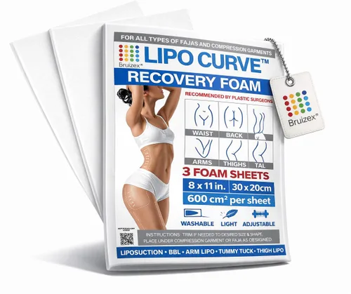 Vista 3 de Bruizex Lipo Curve - Tabla abdominal de compresión poscirugía, abdominal, abdominoplastia, BBL y liposucción, compatible con faja y prendas