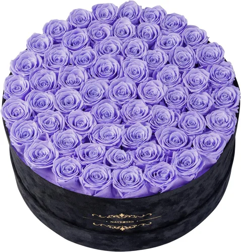 Vista 12 de 27 rosas preservadas en una caja de flores para entrega, regalos