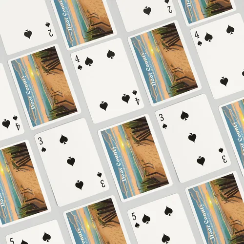 Vista 4 de Lantern Press Door County, Wisconsin, Painterly, Sand Soul Sun, Beach Path, 52 Playing Cards for Adults, Poker Size Card Deck