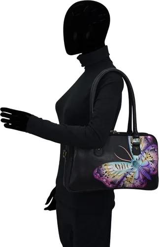 Vista 3 de Anna by Anuschka Women's Hand-Painted Genuine Leather Multi Compartment Satchel