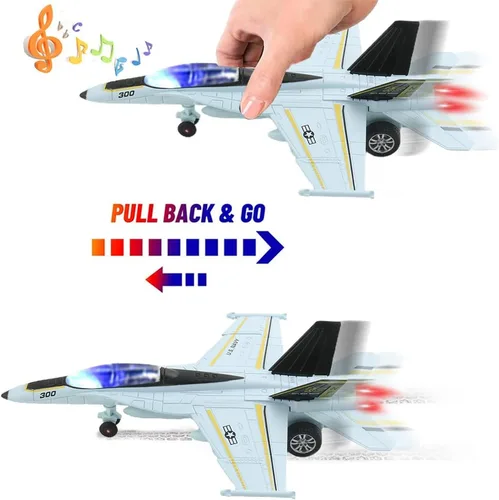 Vista 5 de Juguete de avión para niños, paquete de 2, juguetes de avión fundidos a presión para niños, modelo SU35 F18, juguete de avión para niños, chorros