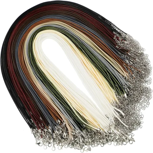 Vista 17 de Tudomro - 100 unidades de collar de cuero a granel para joyas, básico, 20 pulgadas
