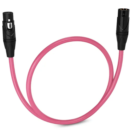 Vista 86 de LyxPro Cable de micrófono XLR hembra a macho de ángulo recto de 3 pines de 1.5 pies para altavoces amplificados, interfaz de audio, rendimiento