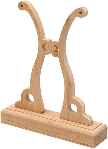 Vista 8 de Auncfofo Soporte de ventilador de mano chino de madera resistente plegable soporte redondo para ventilador base de exhibición para el hogar