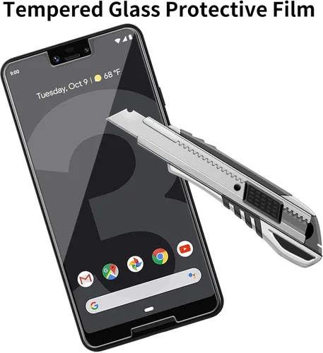 Vista 3 de Paquete de 4 protectores de pantalla de vidrio compatibles con Google Pixel 3 XL [dureza 9H], vidrio templado para pantalla HD, resistente a