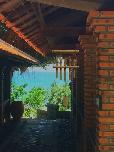 Vista 5 de Campanillas de viento pequeñas y simples de bambú para exteriores, 5 tubos de una fila, regalos para mamá/abuela/mujeres, decoración de jardín