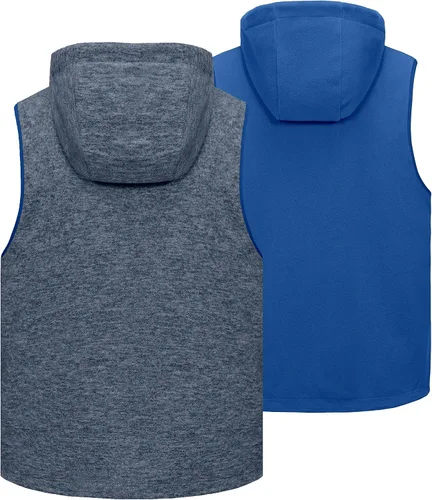 Vista 15 de Little Donkey Andy Chaleco de forro polar reversible para hombre, ligero, cálido, sin mangas, con capucha, para senderismo, caminar, viajar