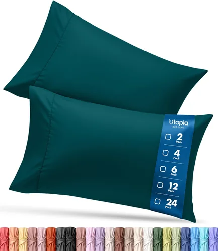 Vista 26 de Utopia Bedding - Juego de 2 fundas de almohada tamaño estándar, con cierre de sobre, tela de microfibra cepillada suave, resistentes al encogimiento