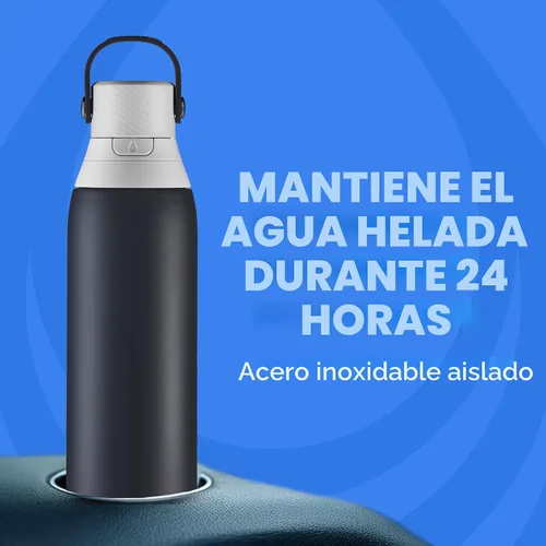 Vista 4 de Botella de agua de acero inoxidable Brita Premium con filtro, sin BPA, reutilizable, aislada, reemplaza 300 botellas de agua de plástico, el filtro