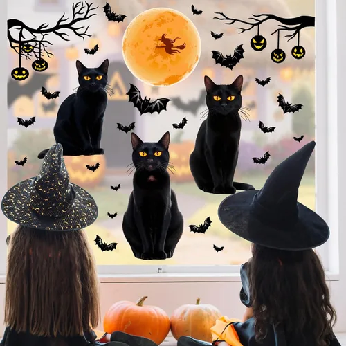 Vista 8 de Decoración de ventana de Halloween se adhiere a calcomanías de cristal