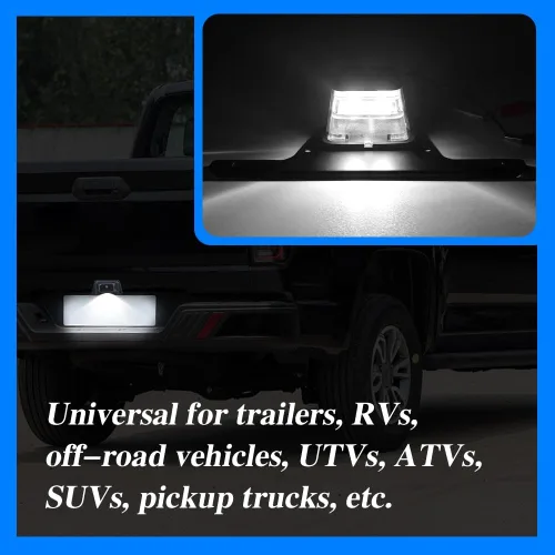 Vista 7 de Jsorum - Luz LED negra para matrícula, resistente al agua, 12 V CC, soporte de placa con luz, accesorios de automóvil, lámpara sumergible universal