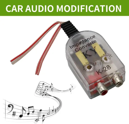 Vista 3 de Reemplazo del convertidor de salida de audio RCA para automóvil, amplificador de subwoofer convertidor de audio modificado, adaptador de señal