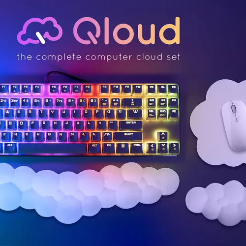 Vista 7 de Create-ables Qloud Cloud Reposamuñecas para Teclado Reposamuñecas para Teclado de Computadora Almohadilla, Reposamuñecas para Teclado Cloud