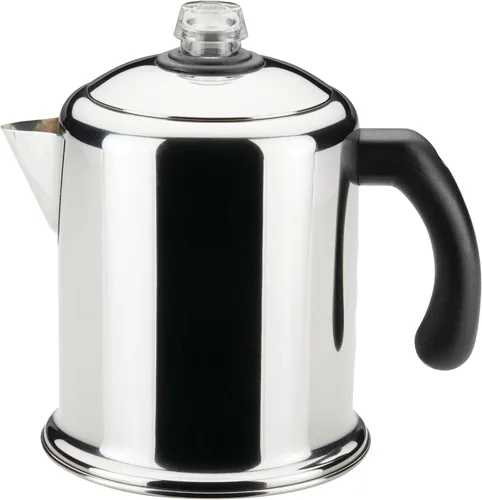 Vista 18 de Farberware Classic Yosemite - Percolador de café de acero inoxidable, 8 tazas, color plateado
