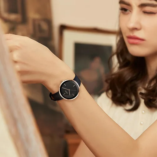 Vista 6 de Bisley Reloj de cuero para mujer, reloj analógico impermeable simple