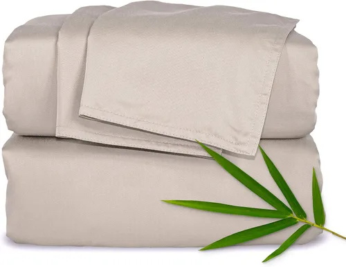 Vista 5 de Pure Bamboo Sábanas Twin, Juego de Sábanas de Cama de Viscosa 100% Orgánica Genuina Derivada de Bambú, Lujosamente Suaves y Refrescantes, Doble