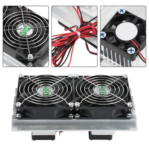 Vista 3 de Enfriador termoeléctrico, enfriador de semiconductores, dispositivo de refrigeración de semiconductores Enfriador termoeléctrico 12A 12V DIY Mini