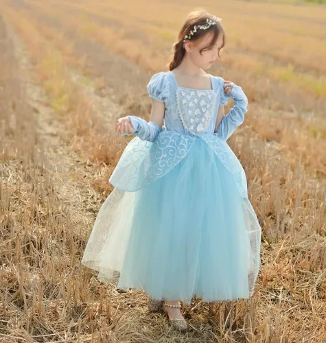 Vista 4 de Vestido de Cenicienta, disfraz de princesa, disfraz de fiesta de Halloween
