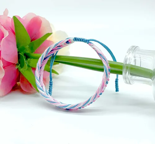 Vista 3 de LAMIBEE Pulsera tibetana con diseño de pansexualidad bisexual LGBT Proud Love Brazaletes de cuerda de amuleto y bohemio para mujeres y hombres hilo