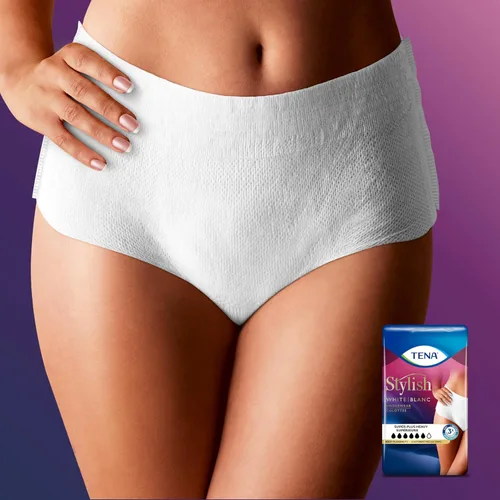 Vista 4 de TENA Ropa interior para incontinencia para mujer, absorción súper grande, pequeña/media, 18