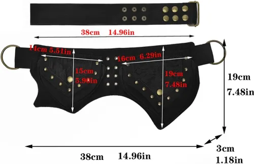 Vista 6 de KPYWZER Riñonera para mujer Riñonera Renaissance Faire Hip Bum Bag, 01-Negro, Renacimiento
