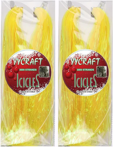 Vista 17 de YYCRAFT Icicles Tinsel 3000 Strand, Negro