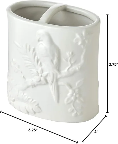 Vista 13 de SKL Home Vern Yip Jungle Cats - Porta cepillos de dientes, color blanco