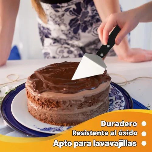 Vista 7 de 20 espátulas de pizza pequeñas a granel para servir galletas de brownie, color negro