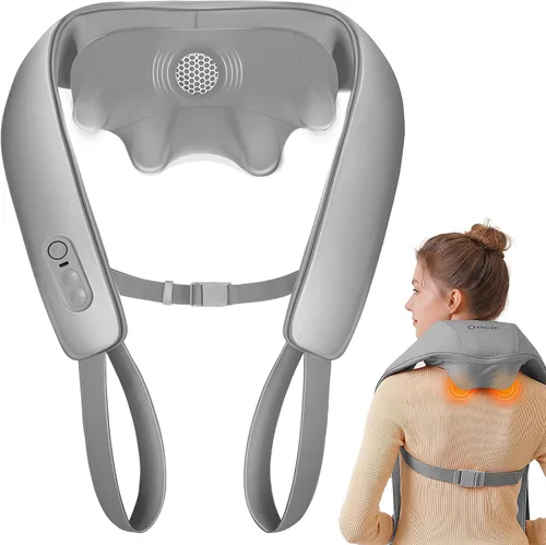 Vista 9 de KNQZE Masajeador de cuello y hombros con calor, masajeador inalámbrico de espalda y cuello, calentamiento de grafeno mejorado, masaje shiatsu 4D