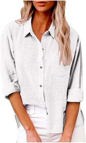 Vista 177 de SMIDOW Camisa de algodón y lino con botones para mujer