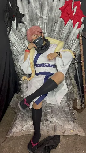 Vista 6 de DAZCOS Disfraz de kimono de Ryomen Sukuna de talla estadounidense