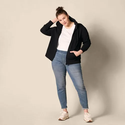Vista 7 de Tienda Essentials Sudadera con capucha y cremallera completa para mujer (disponible en tallas extragrandes)