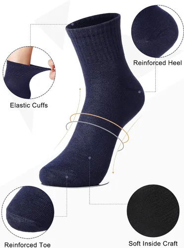 Vista 3 de Tarpop 150 pares de calcetines de tobillo para hombre, calcetines a granel atléticos que absorben la humedad, calcetines deportivos casuales