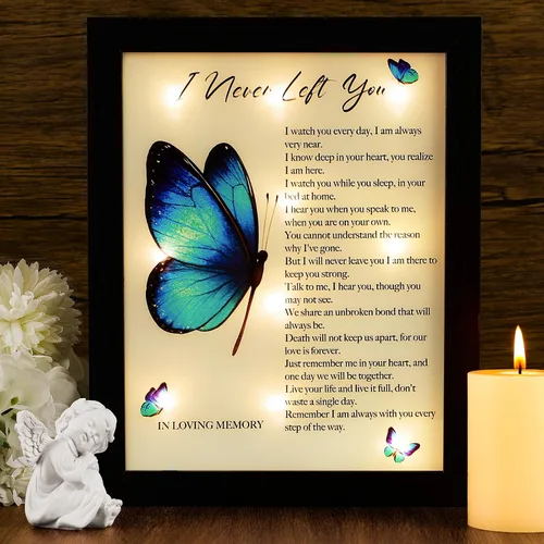 Vista 13 de Caja de sombra LED para regalos conmemorativos, regalo de condolencias en memoria de un ser querido, regalo de recuerdo por pérdida de madre, padre