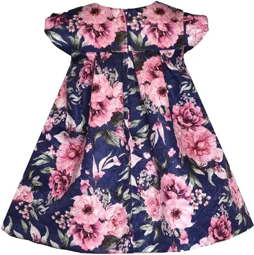 Vista 2 de Bonnie Jean Vestido de trapecio plisado frontal con lazo 3M-4T para niñas